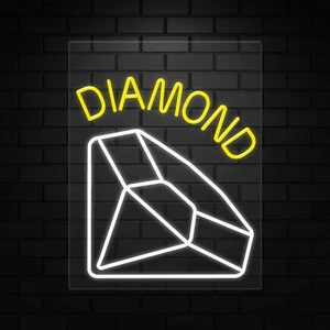 Diamond Sign for Business Displays | LED Flex Neon | 24"W x 31"H x 1"D - Picture 1 of 5