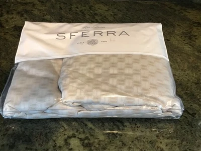 Sferra MACCHIA FULL/QUEEN Duvet Cover Cotton Sateen Jacquard 88 X 92" (SAND) NIP - Image 1 of 4
