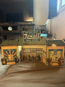 Vtg Rexall Drug Store Cardboard Display Advertising Save With Safety Rare Litho - Foto 1 di 8