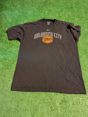 Reebok Oklahoma City Thunder OKC Graphic T-Shirt Men’s Large Black NBA  - Image 1 of 4