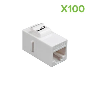 100 X CAT5E COUPLEUR CLÉ AVEC PCB INTÉRIEUR - BLANC - Photo 1/3