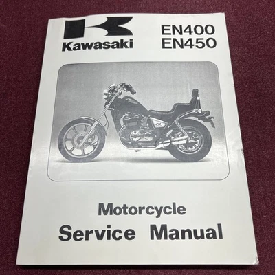 OEM 1985-1990 KAWASAKI EN400 EN450 MANUAL DE SERVICIO - 99924-1056-04 ** PÁGINAS LIMPIAS Foto 1 de 4