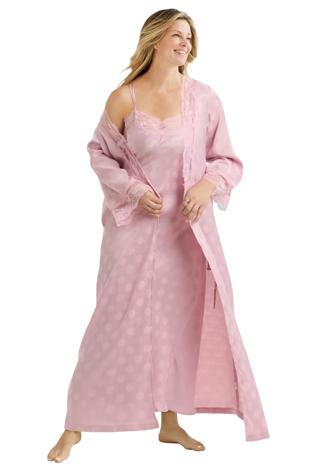 Juego Peignoir Largo Satinado Amoureuse Talla Grande The Luxe Foto 1 de 4