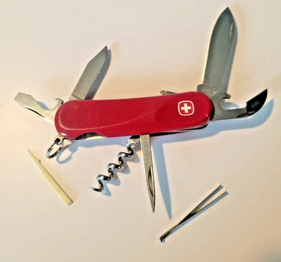 Navaja suiza vintage Wenger Evolution S10 85 mm bloqueo Delemont Suiza Foto 1 de 4