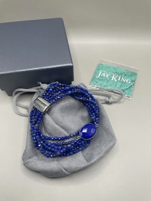 DTR Sterling Silver 925 Jay King Multi Stranded Beaded Lapis Lazuli Bracelet Box - Image 1 of 4