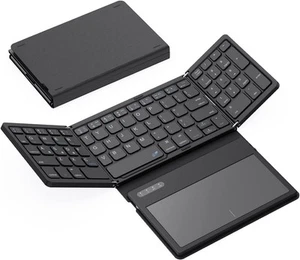 Foldable Bluetooth Keyboard, Portable Full Size Folding Keyboard with Black - Picture 1 of 7