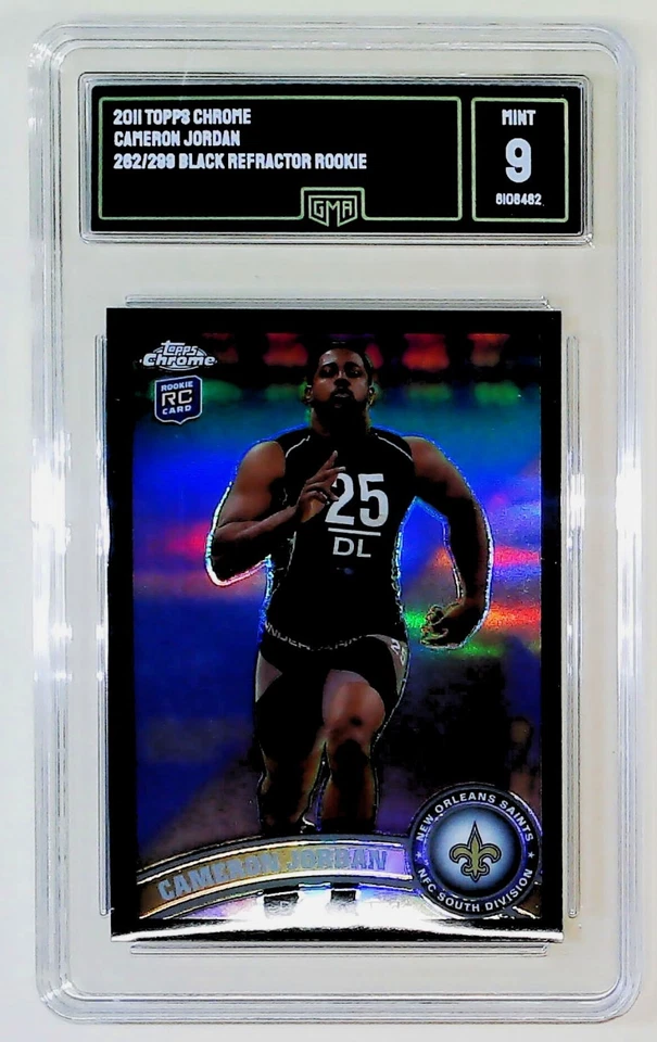 2011 Topps Chrome #39 Cameron Jordan 262/299 Black Refractor Rookie GMA 9 - Image 1 of 2