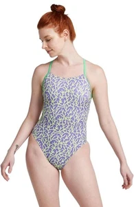 SPEEDO Damen Badeanzug Einteiler Coral Flow Miami Flieder Cheeky Fit Größe 28 - Bild 1 von 3