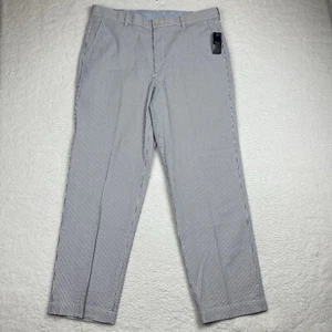 NWT Brooks Brothers 346 Seersucker Madison Pants 37X32 Cotton Flat Front - Picture 1 of 7