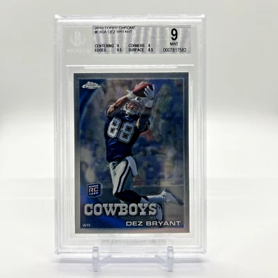 2010 Topps Chrome Dez Bryant #C60A BGS 9 MINT Rookie RC Dallas Cowboys - Image 1 of 3
