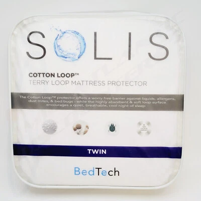 Protector de colchón doble impermeable Bed Tech Solis algodón rizo 6"-18" de profundidad Foto 1 de 3