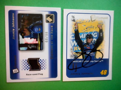 2 Jimmie Johnson 2009 ELEMENT Cards 1 Signed Card 14 COA & R-U FLAG Card SER/99 - Image 1 of 4