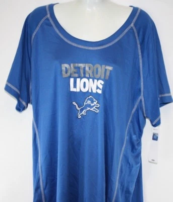 Womens NFL Team Apparel Detroit Lions Blue Silver Synthetic Football Shirt - Image 1 of 2