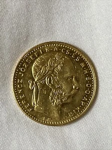 1882, Hungary, Franz Josef I. Nice Gold 8 Forint (20 Francs) Coin B10 - Picture 1 of 4