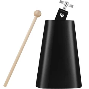 Eastrock 7 inch Metal Steel Cow Bells Noise Makers Hand Percussion Cowbell wi... - Picture 1 of 7