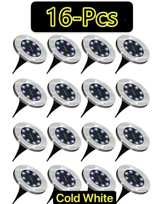 1-16 Pcs LED Solar Power Flat Buried Light In-Ground Lamp Outdoor Path Garden - Image 1 of 4