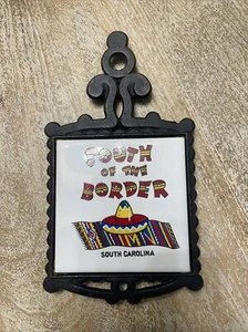 Vintage Cast Iron And Ceramic South Of The Border South Carolina Trivet - Picture 1 of 2