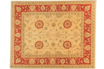 Afghan Chobi Ziegler Carpet Hand-knotted 200x250 Beige Oriental Wool - Image 1 of 4