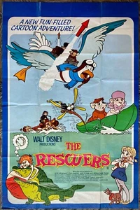 Rescuers Original UK Double Quad Movie Film Cinema Poster Walt Disney 1977 - Picture 1 of 9