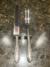Vintage Sterling Silver Frank Whiting Colonial Rose Knife And Fork Carving Set
