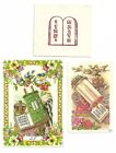 Judaica Israel 3 Old Cards The Tablets Of Stone & Torah Scrolls