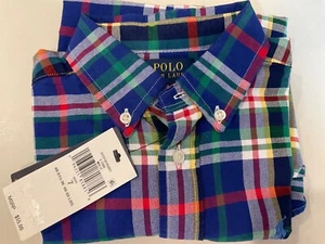 NWT Boys Polo Ralph Lauren Little Boys Plaid Cotton Oxford Shirt Size 7 multicol - Picture 1 of 5