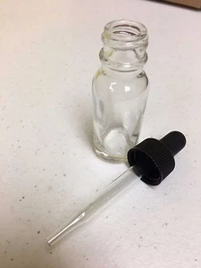 BOTELLA DE VIDRIO TRANSPARENTE DE 1/2 OZ CON GOTERO DE VIDRIO (¡¡¡ENVÍO GRATUITO!!!) - Imagen 1 de 3