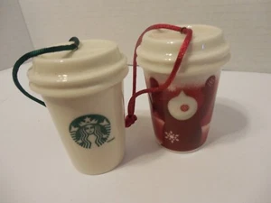 Starbucks Holiday 2 dif Christmas Ornament 2011 Kinder Schnee - Bild 1 von 11