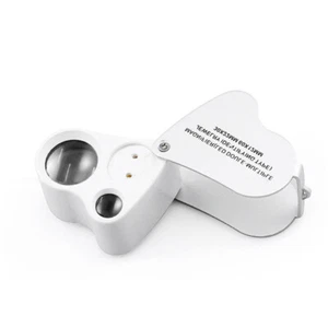 Mini 30x 60x Loupe magnifying glass LED Lighted magnifier Stamps identification - Picture 1 of 12