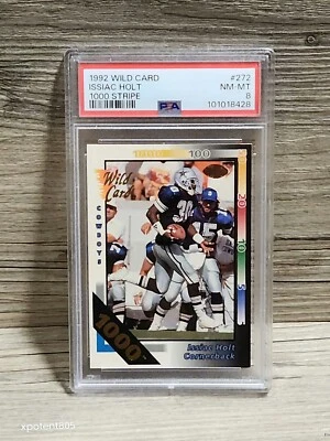 1992 Issiac Holt 1000 Stripe Wild Card PSA 8 Low Pop 1/1 Rare None Higher Top - Image 1 of 4