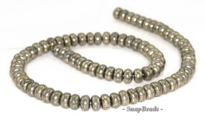 10X6MM PALAZZO IRON PYRITE GEMSTONE RONDELLE 10X6MM LOOSE BEADS 15.5inch - Picture 1 of 1