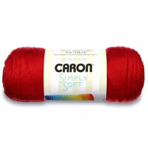Caron Simply Soft Acrylic Aran Knitting Wool Yarn 170g - 9763 Harvest Red - Picture 1 of 2