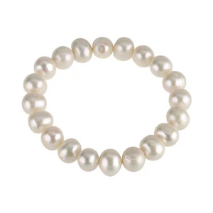 Women's Freshwater Breeding Beads Bracelet Cream White, Stretchable, Endless Arm Jewelry - Picture 1 of 2