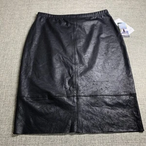 Karen Kane Black Faux Leather Stretch Skirt Women's Size Small Lifestyle NEW $88 - Picture 1 of 8