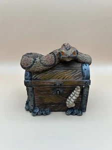 Mini Rattle Snake Treasure Chest For Trinkets, Jewelry Or Decoration - 5x5x4 in - Picture 1 of 7