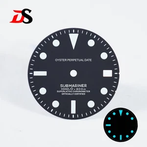 DS Matte Dial NH35 SUB Lume Layer Date No Date Blue Lume NH38 28.5mm S Logo Mod - Picture 1 of 8