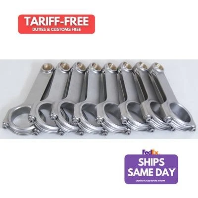 Eagle CRS6625P3D, Set of 8 Natural Steel Fits Pontiac 4340 Forged H-Beam Rods 6. - Image 1 of 4