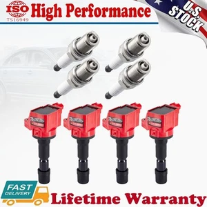 Set of 4 Ignition Coil & 4X Spark Plug For 11-16 Honda CR-Z & 09-13 Fit L4 1.5L - Picture 1 of 20