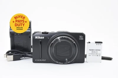 [Near MINT+++]Nikon COOLPIX S9700 16.0MP Black Compact Digital Camera from Japan - Image 1 of 4