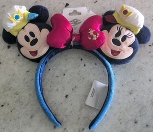NWT!! Disney Cruise Line DCL Captain Mickey & Minnie Mouse Plush Ears Headband - Picture 1 of 7