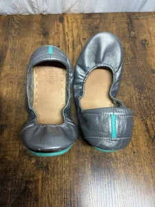 Tieks By Gavrieli Womens Ballet Flat Leather Shoes Slip On Pewter Metallic US 12 - Picture 1 of 16