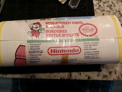 RARE Nintendo 1989 Sculptured Vinyl Borders with Mario and Peach - Image 1 of 3