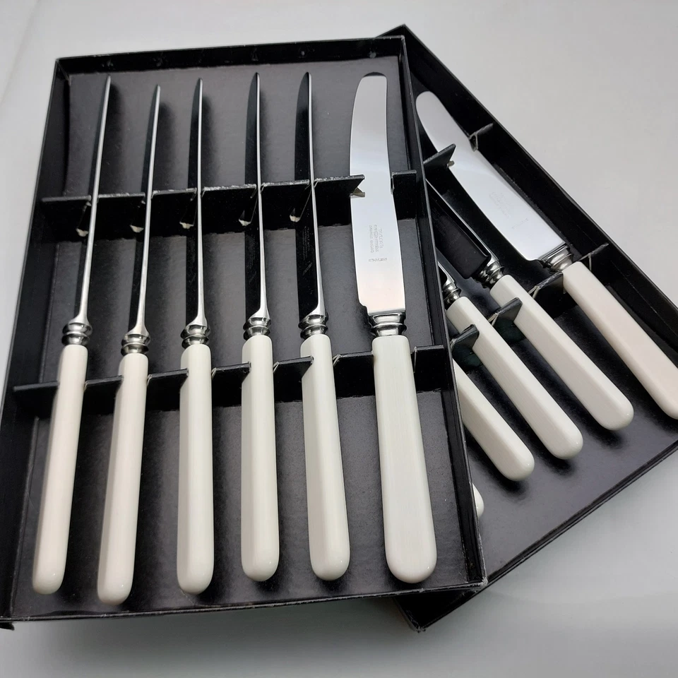 Faux Bone Handle Dinner & Side/dessert Knives Sets #1 Taylors Eye Witness - Image 1 of 4