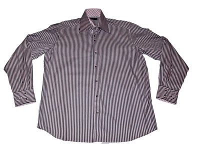 Domani Blue Label Men’s 16.5 Stripe Dress Shirt Button Down Collar Long Sleeve X - Image 1 of 4