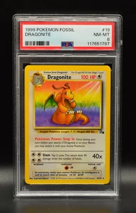Dragonite 1999 Pokemon Fossil Unlimited #19/62 WOTC PSA 8 Newly Graded - Picture 1 of 2