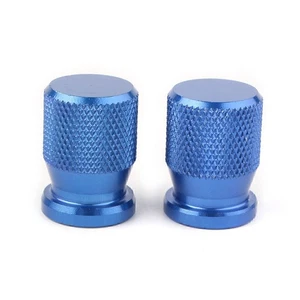 2pcs Tyre Air Valve Caps Stem Cover Cap For Car Truck Motorcycle Bike Blue - Imagen 1 de 3