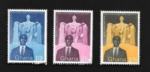 1959 Scott 39-41 Ghana 150th Anniversary of Birth of Abraham Lincoln Stamps  MNH - Picture 1 of 1