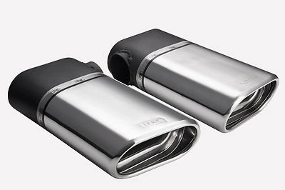 Endrohre Edelstahl für VW Touareg 2,5 2.5 R5 TDI Auspuffblende Sportauspuff - Bild 1 von 2