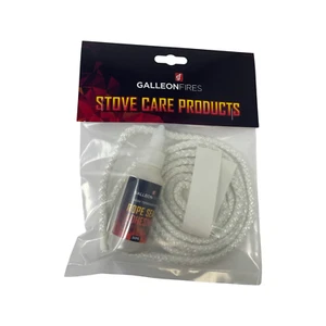 6mm white Stove Door Glass Rope Seal Kit 6MM x 2M with 50ml Glue & End Tape - Picture 1 of 2