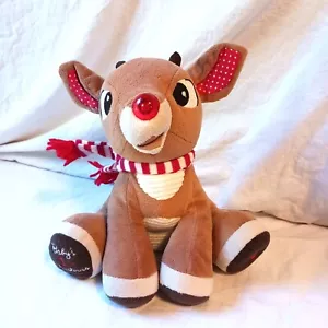 Rudolf The Red Nosed Reindeer Plush Toy Baby's First Christmas Nose Lights Up 9" - Picture 1 of 13